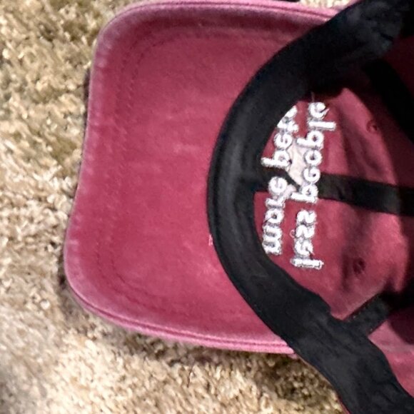 NWOT LESS PEOPLE MORE PETS Burgundy Ball Cap Adjustable Sizing - People < Pets - Picture 6 of 8